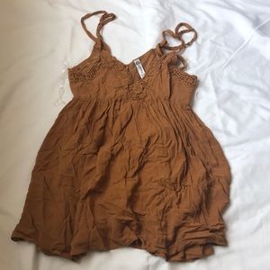 Brown lace top dress
